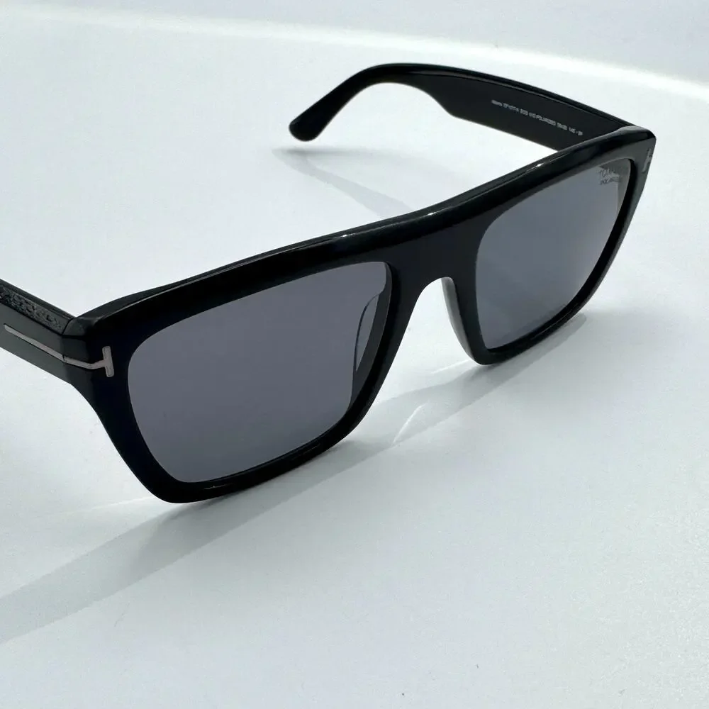 Tom Ford Sunglasses Alberto TF1077-N 01D Black Browline Polarized Gray Lens 55mm